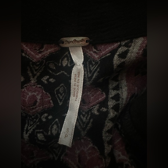 Free People Boho Black And Mauve Maxi Paisley Dress Size S - Picture 10 of 13